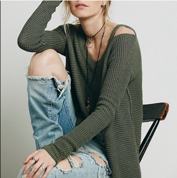 Free People Sweaters - Free People Moonshine V Cold Shoulder Sweater